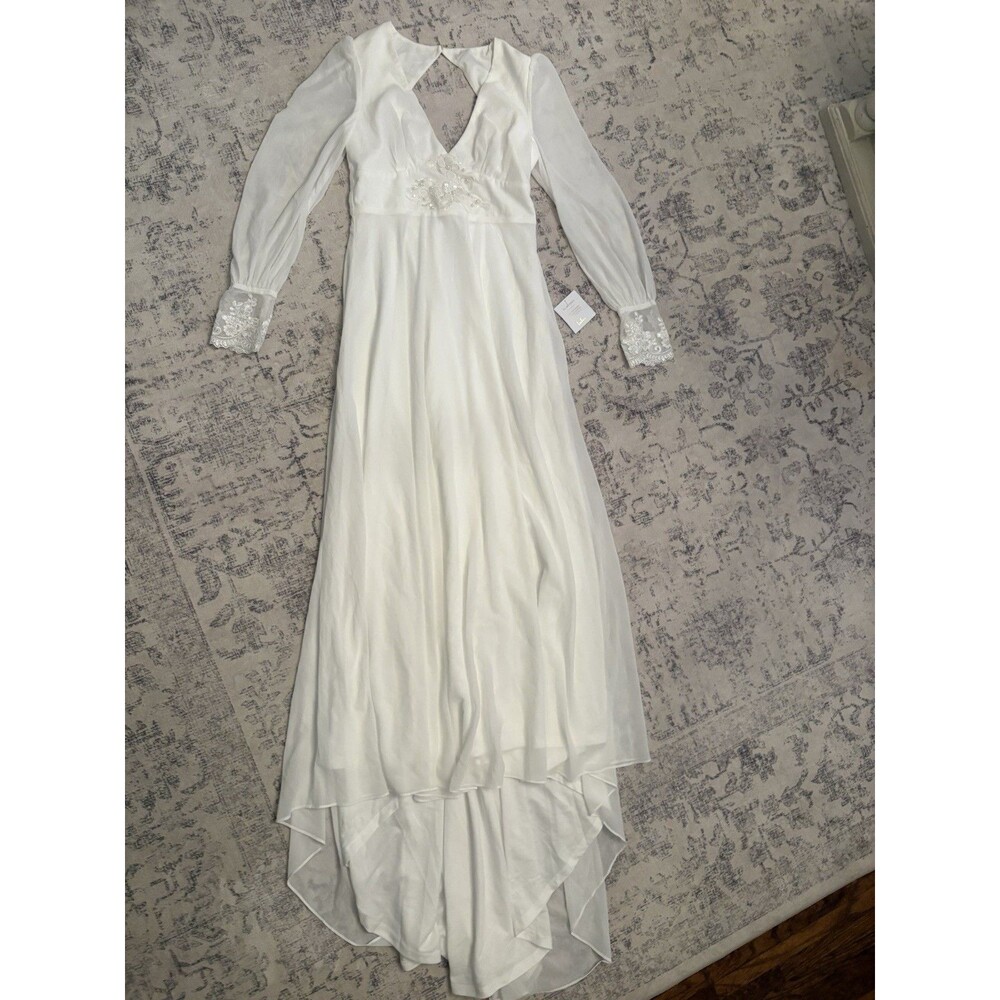Lulus Angelic Adoration White Backless Maxi Dress Size XL NWT Wedding Vintage - Picture 2 of 9